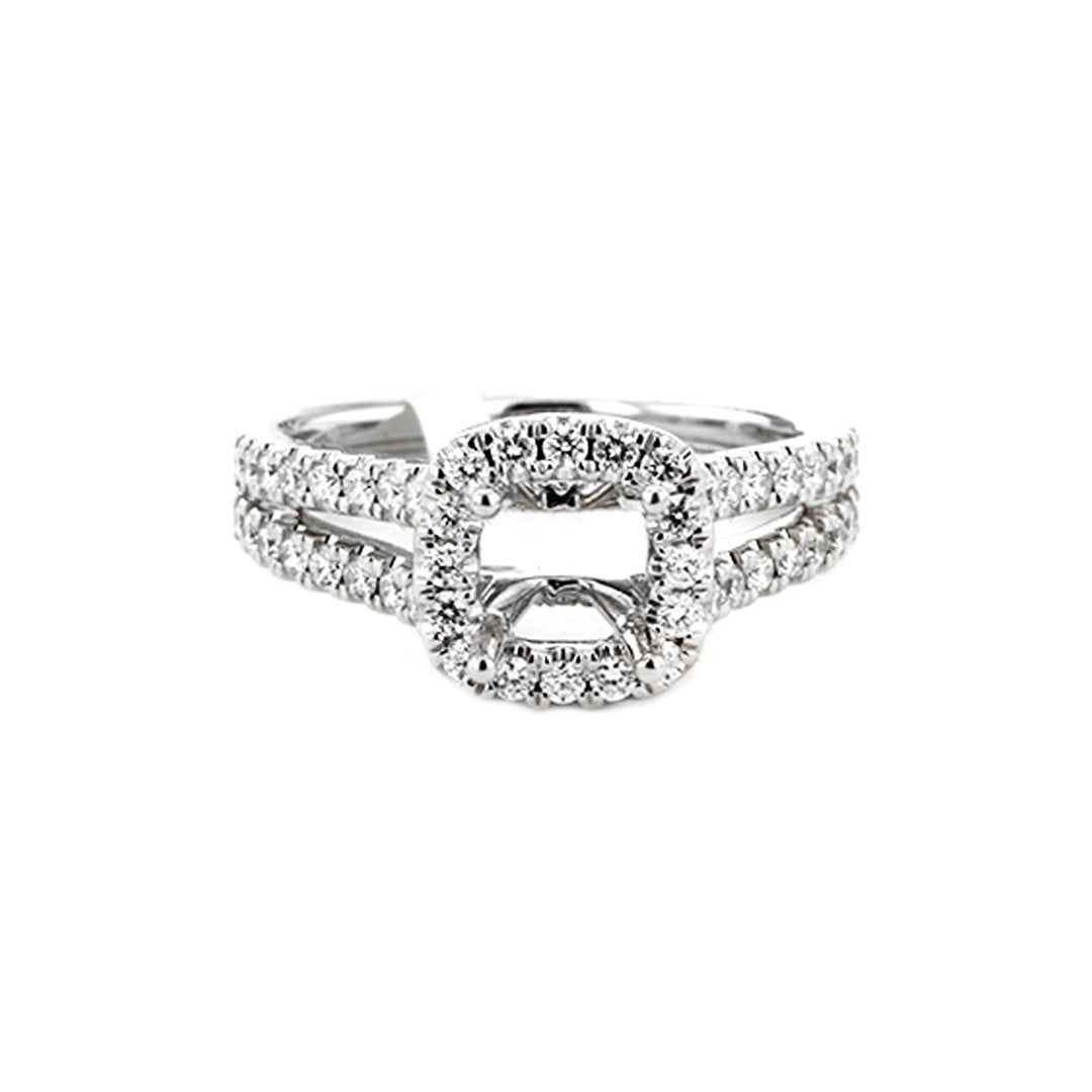 0.66 ctw Diamond Halo Engagement Ring - Continental Diamond
