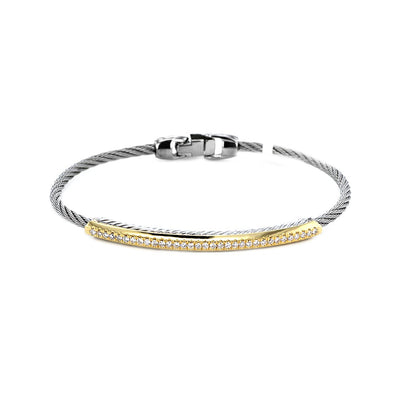 0.27 ctw Diamond Grey Cable Bangle Bracelet - Continental Diamond