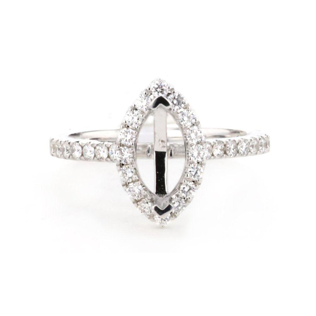 0.46 ctw Diamond Halo Engagement Ring - Continental Diamond