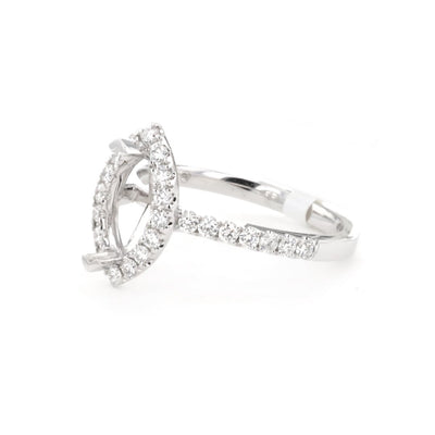 0.46 ctw Diamond Halo Engagement Ring - Continental Diamond