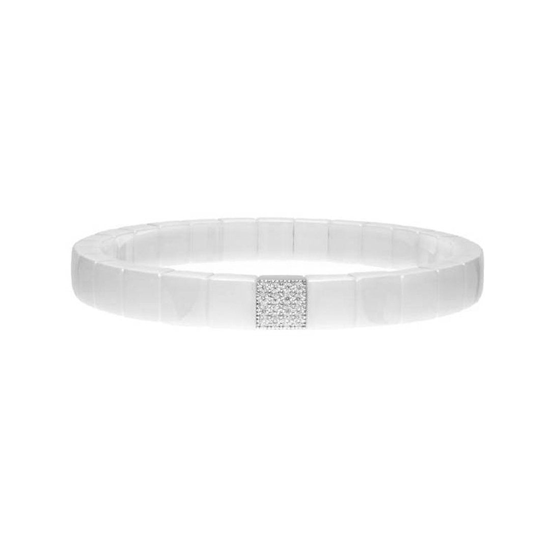 0.17 ctw Diamond Stretch Ceramic Bracelet - Continental Diamond