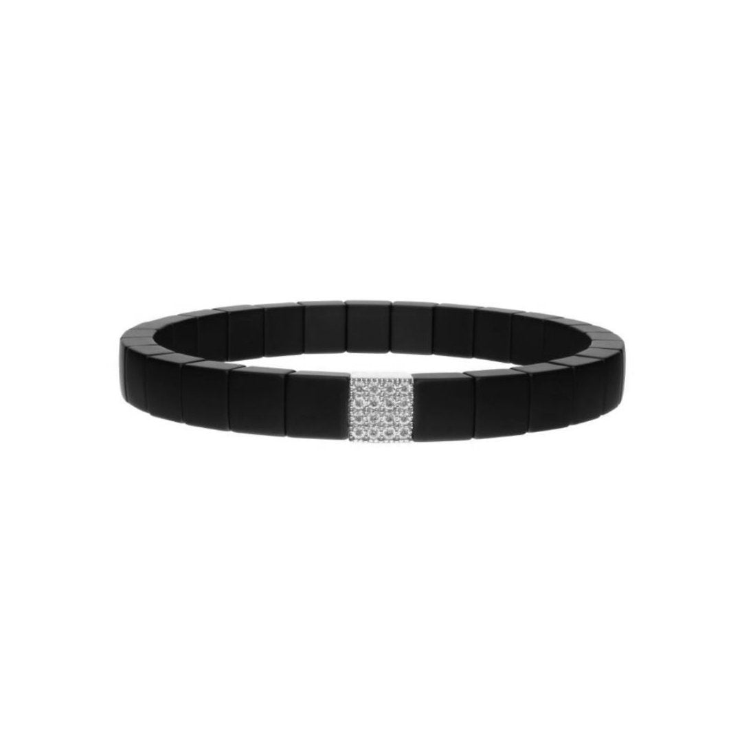 0.17 ctw Diamond Stretch Ceramic Bracelet