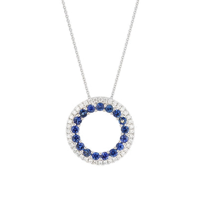 Blue Sapphire & Diamond Necklace - Continental Diamond