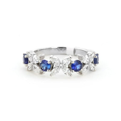 Blue Sapphire & Diamond Band - Continental Diamond