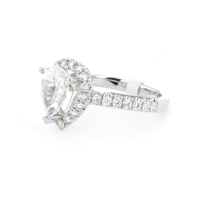 0.61 ctw Diamond Halo Engagement Ring - Continental Diamond