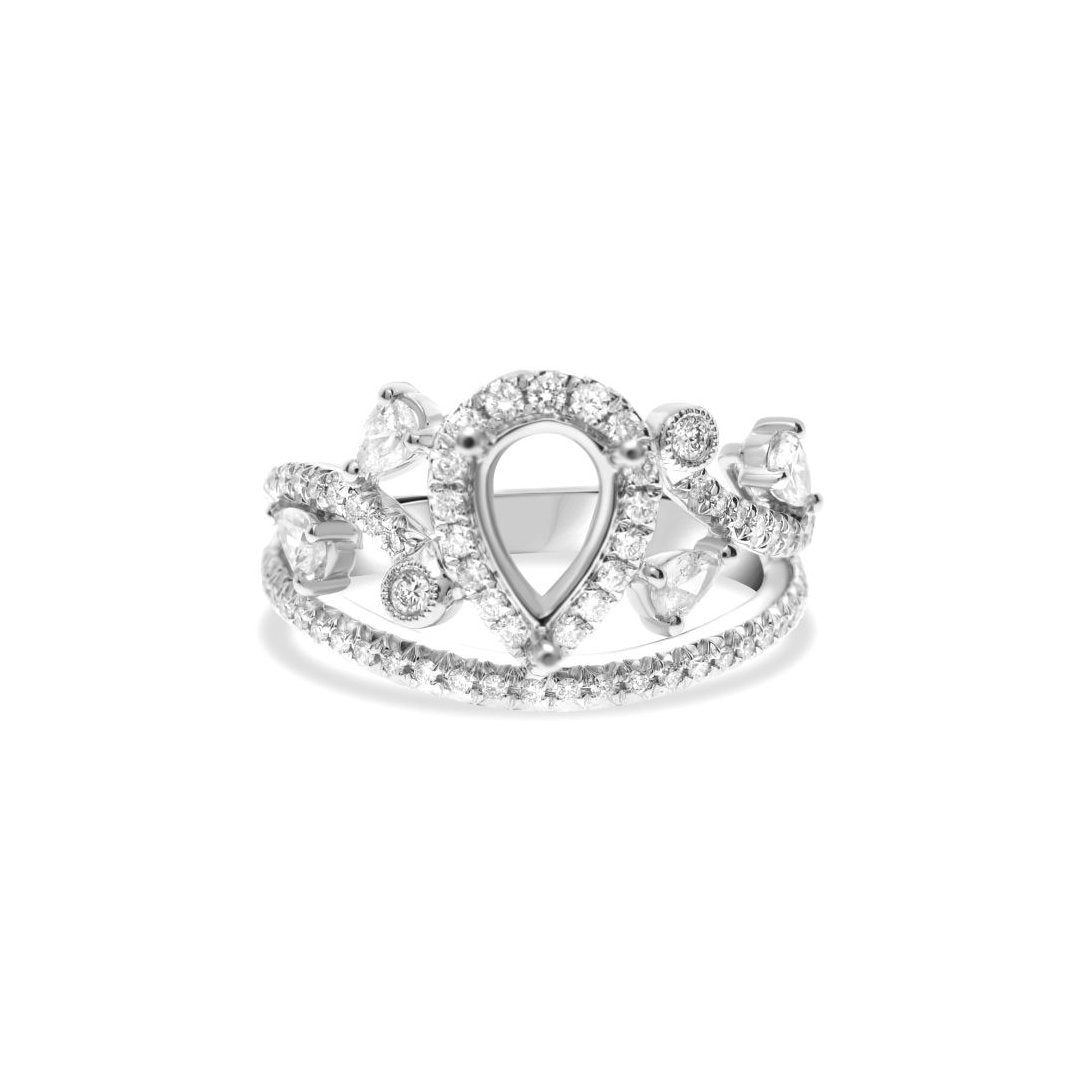 0.39 ctw Diamond Halo Engagement Ring - Continental Diamond