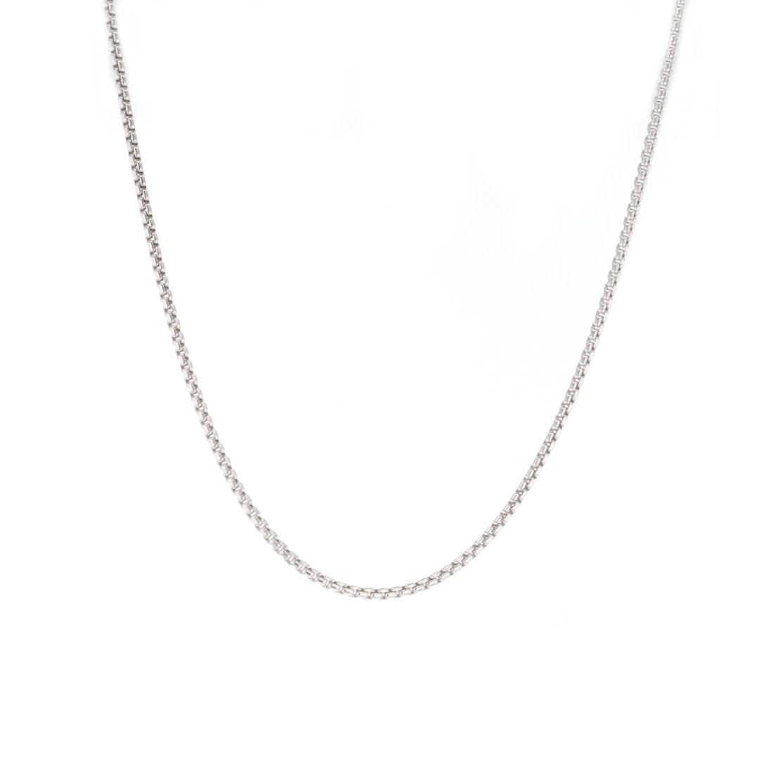 1.6MM 18" Silver Chain Necklace - Continental Diamond