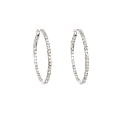 1.41 ctw Diamond 1-1/4" Inside-Out Hoop Earrings - Continental Diamond