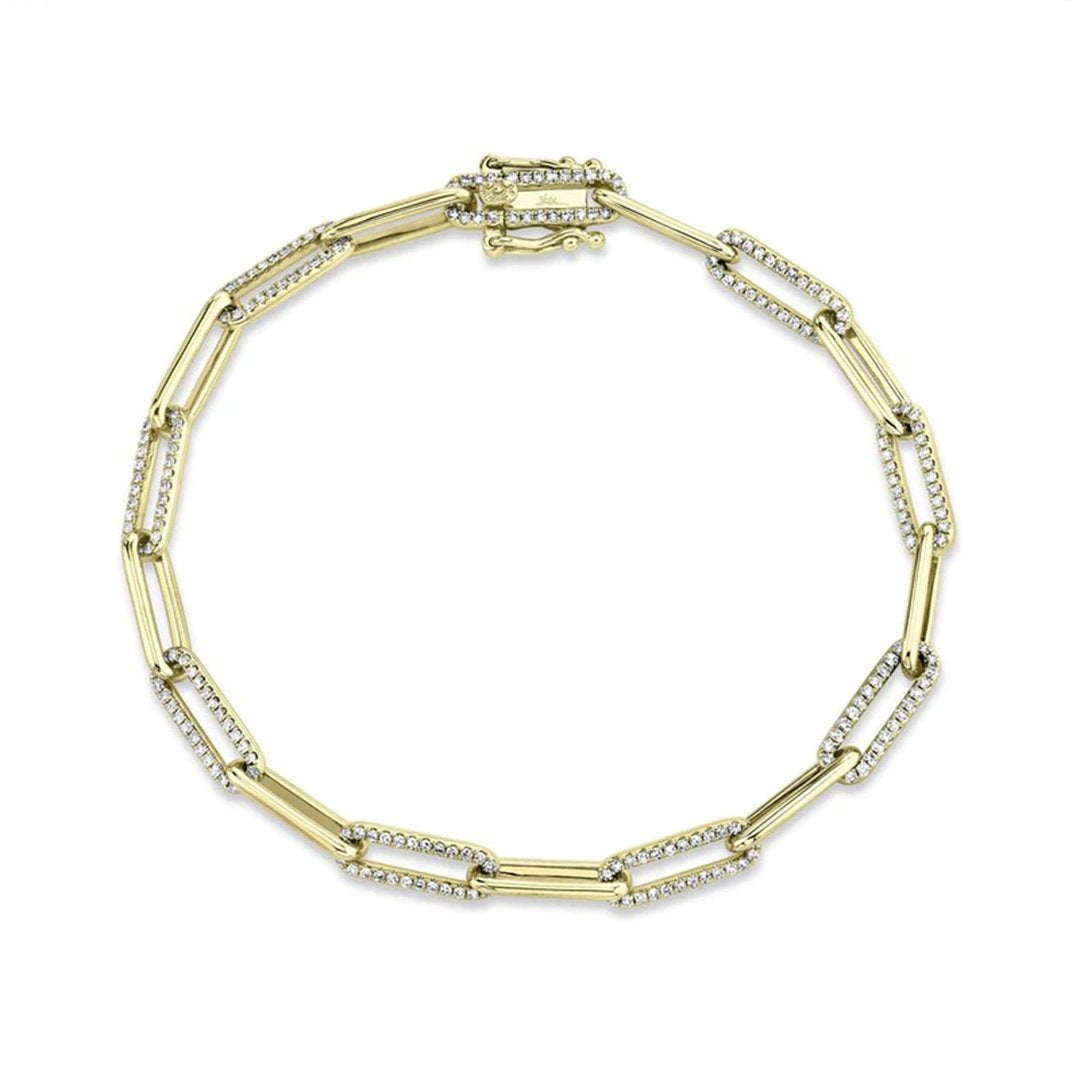 0.74 ctw Diamond Paper Clip Chain Bracelet