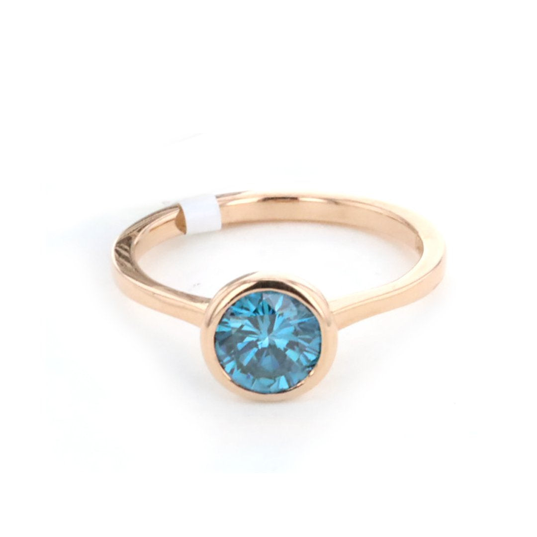 Blue Diamond Bezel Ring