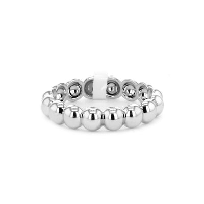 Sterling Silver Beaded Band - Continental Diamond