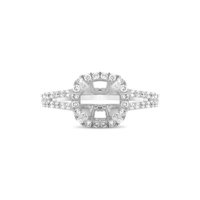 0.51 ctw Diamond Halo Engagement Ring - Continental Diamond
