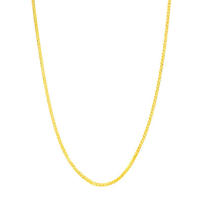 18" 1.25MM Square Triple Wheat Chain - Continental Diamond