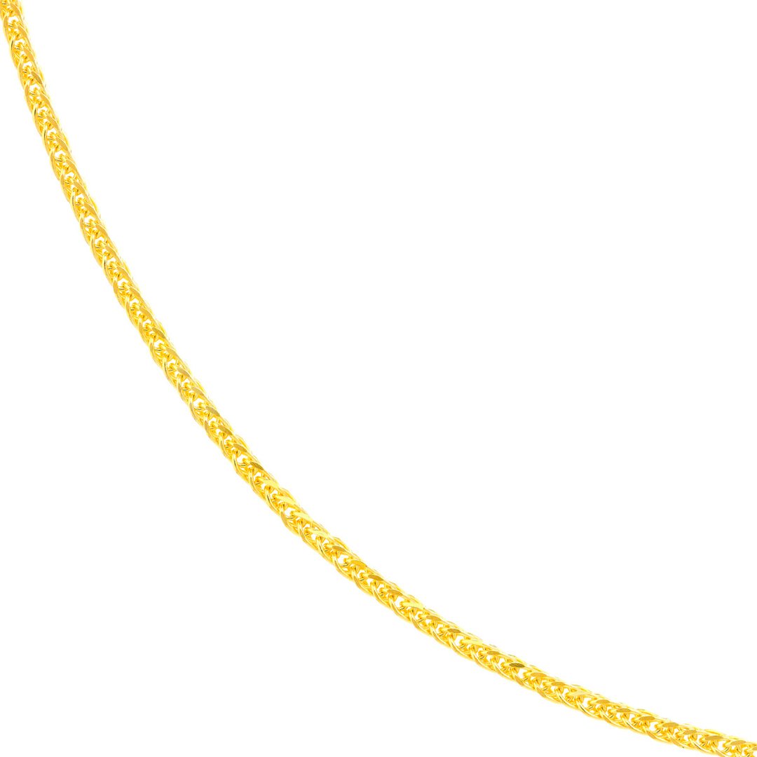 18" 1.25MM Square Triple Wheat Chain - Continental Diamond