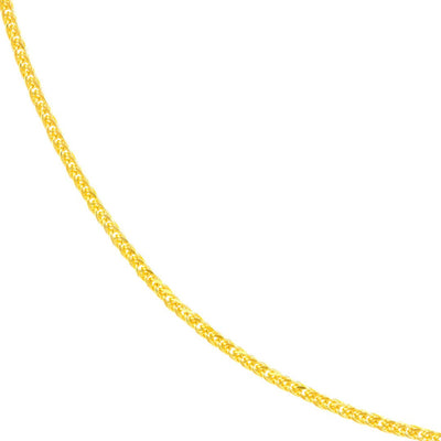 18" 1.25MM Square Triple Wheat Chain - Continental Diamond