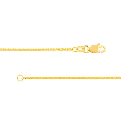 18" 1.25MM Square Triple Wheat Chain - Continental Diamond