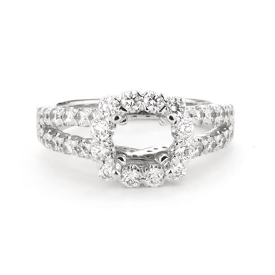 1.06 ctw Diamond Halo Engagement Ring - Continental Diamond