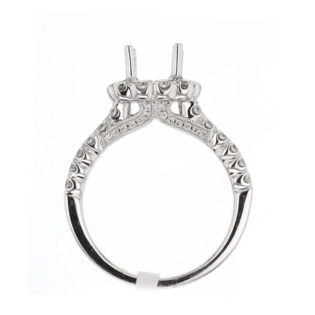 1.06 ctw Diamond Halo Engagement Ring - Continental Diamond