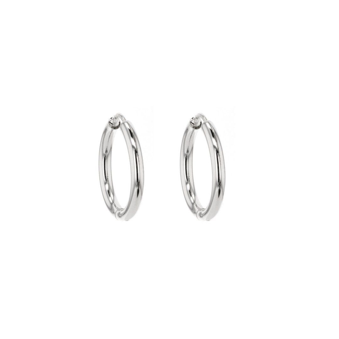 20MM Round Hoop Earrings - Continental Diamond