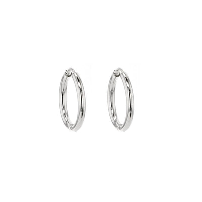 20MM Round Hoop Earrings - Continental Diamond