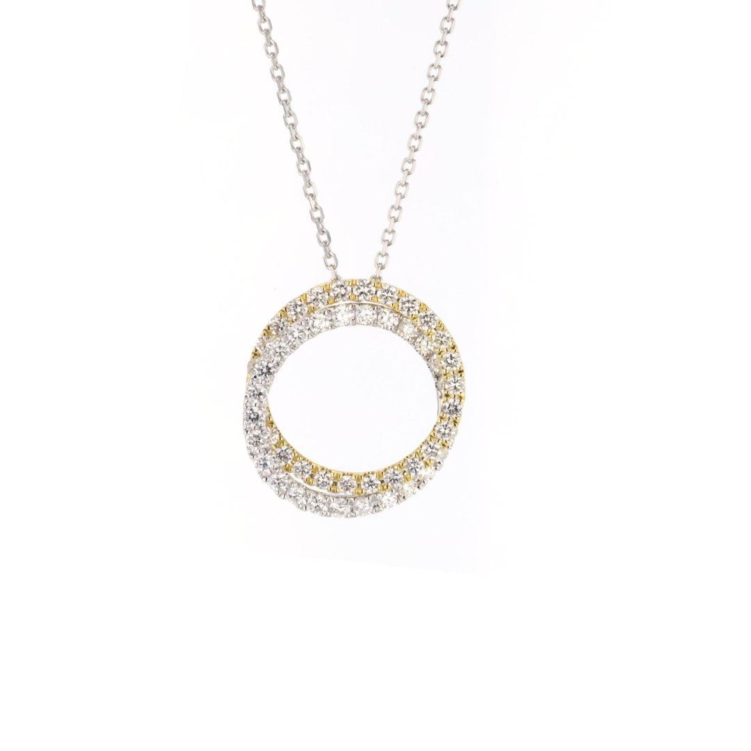 0.62 ctw Diamond Circle Pendant Necklace