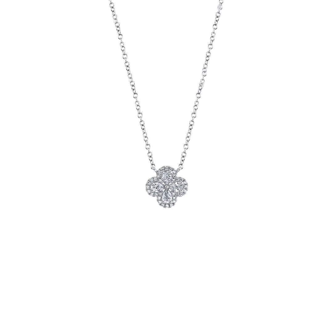 0.41 ctw Diamond Clover Necklace