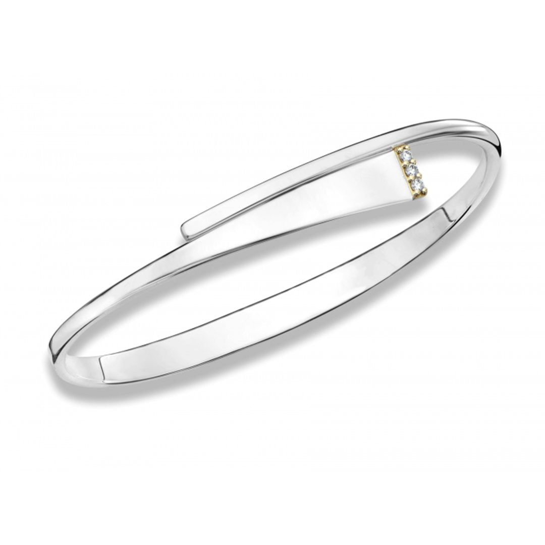 Silver & Gold Bangle Bracelet - Continental Diamond