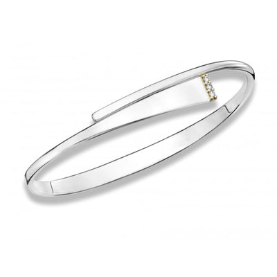 Silver & Gold Bangle Bracelet - Continental Diamond