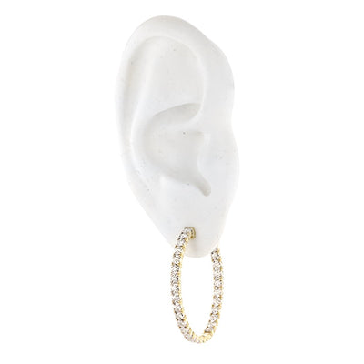 1.90 ctw Diamond Inside Out Hoop Earrings - Continental Diamond