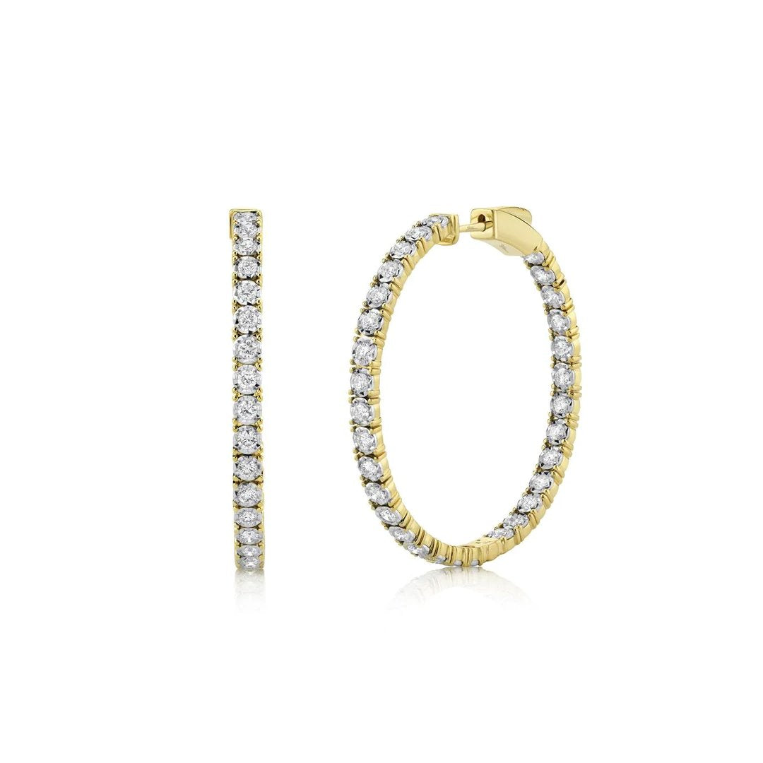 1.90 ctw Diamond Inside Out Hoop Earrings - Continental Diamond