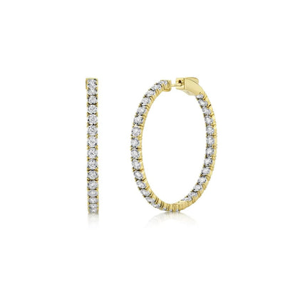 1.90 ctw Diamond Inside Out Hoop Earrings - Continental Diamond