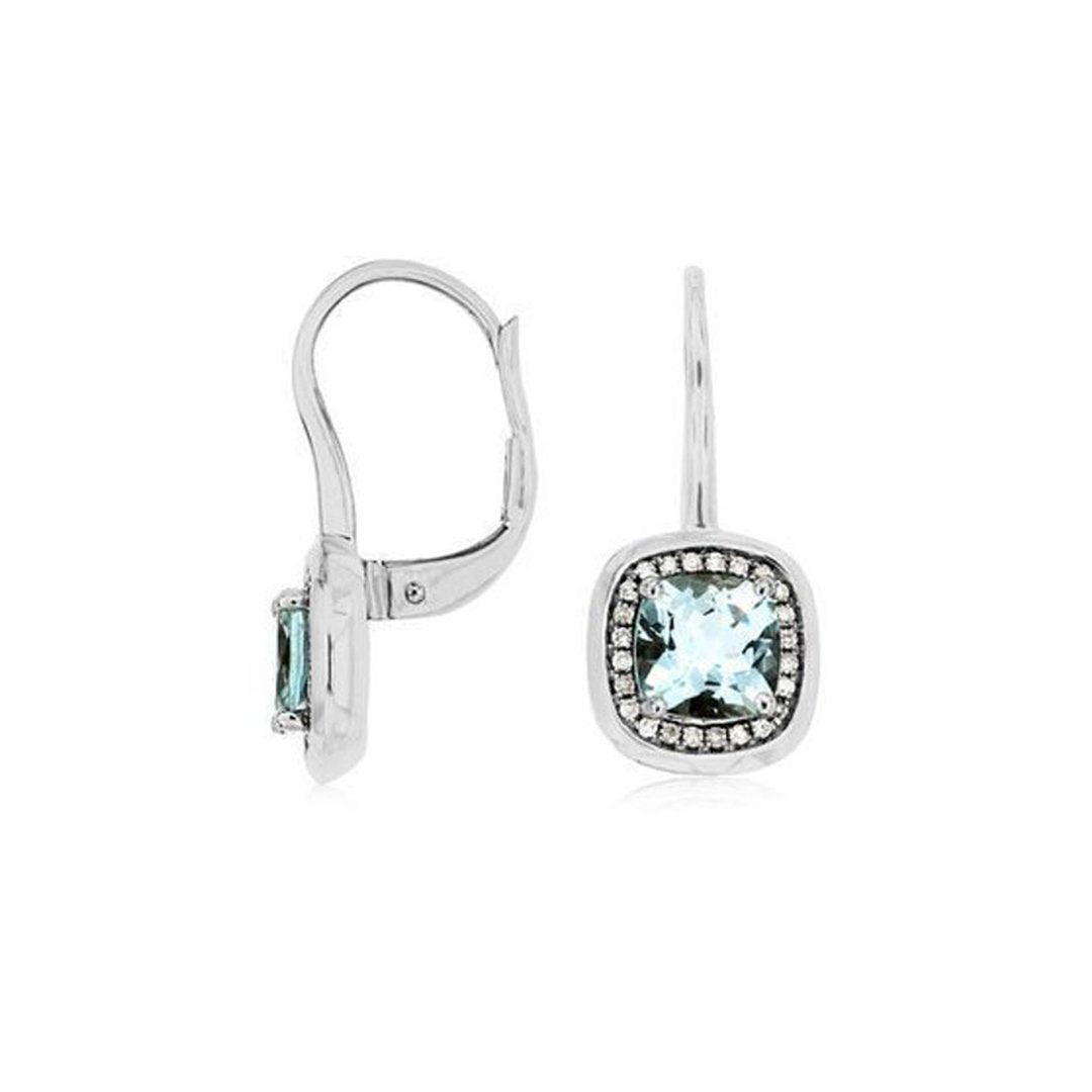 Aquamarine & Diamond Dangle Earrings - Continental Diamond
