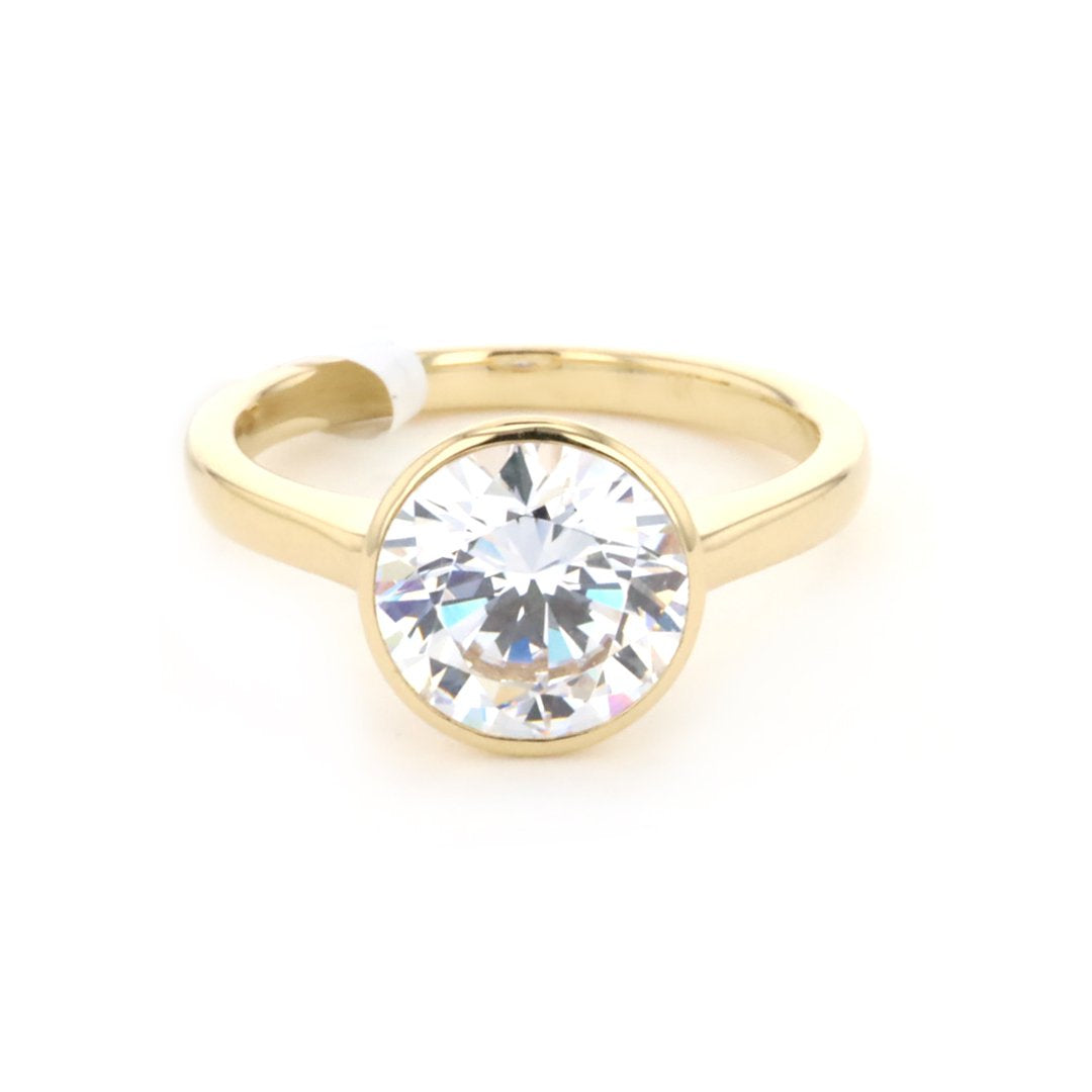 Bezel Solitaire Engagement Ring - Continental Diamond