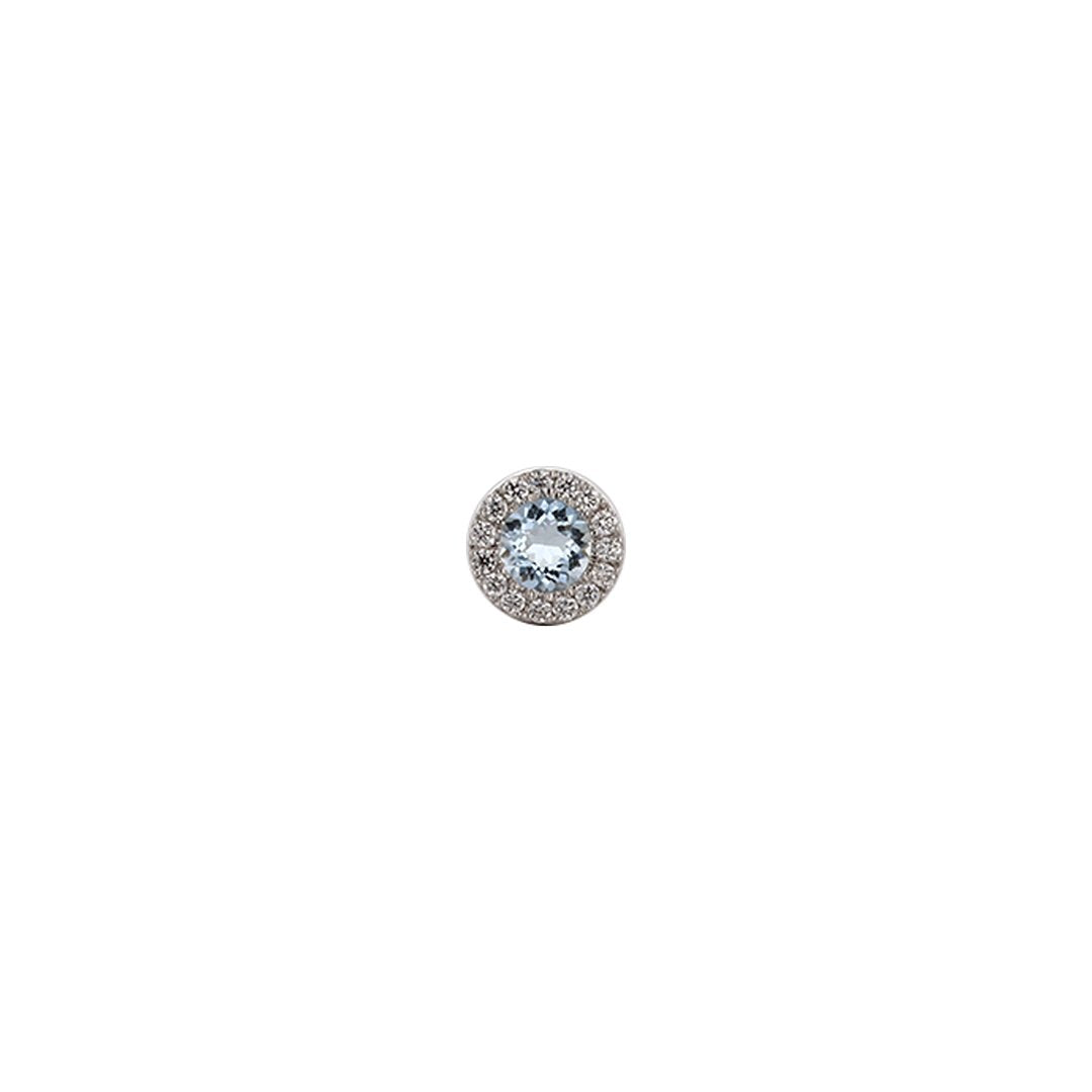 Aquamarine & Diamond Slide Pendant - Continental Diamond