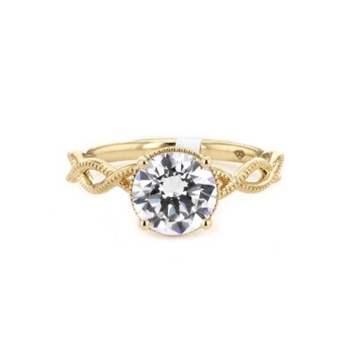 Beaded Solitaire Infinity Engagement Ring - Continental Diamond