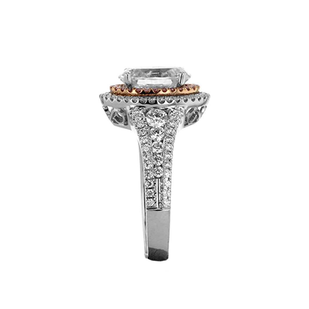 0.62 ctw Diamond Halo Engagement Ring - Continental Diamond