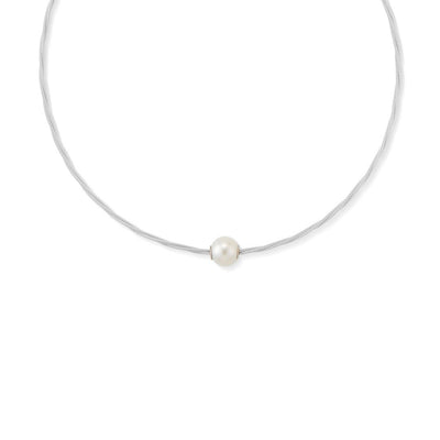 Pearl & Grey Cable Necklace - Continental Diamond