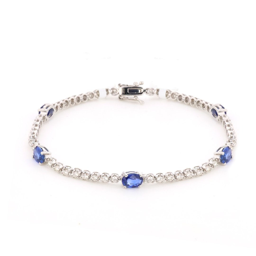 Blue Sapphire & Diamond Bracelet