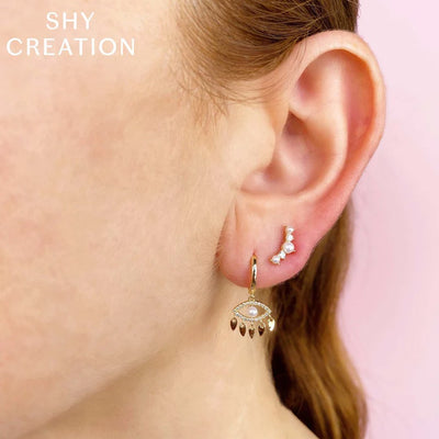 Pearl & Diamond Fashion Stud Earrings - Continental Diamond