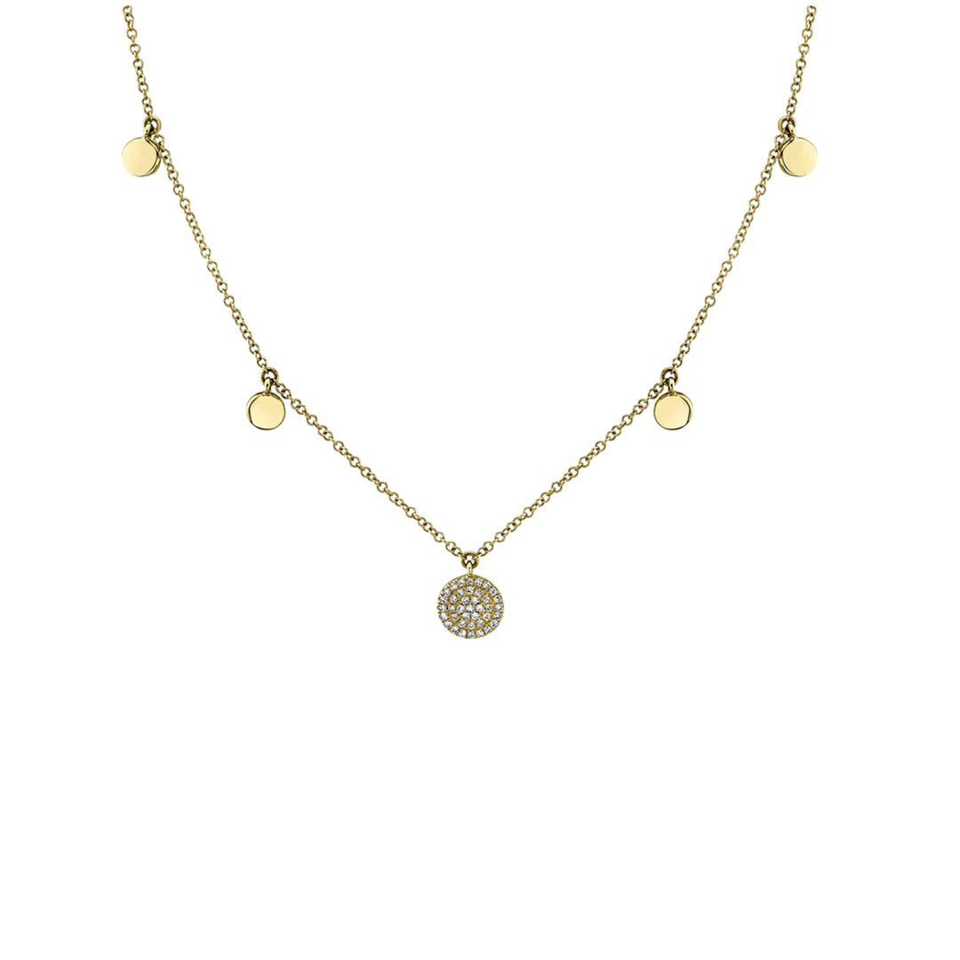 0.09 ctw Diamond Pave Circle Necklace