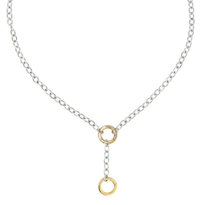 16+2" Oval Link Lariat Necklaces - Continental Diamond