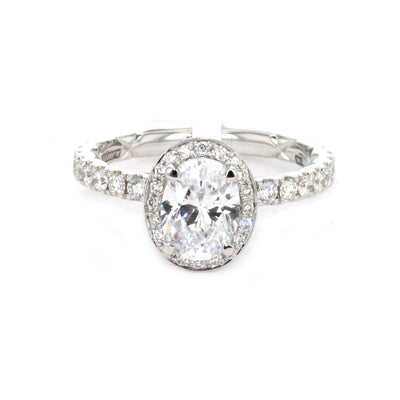 0.85 ctw Diamond Halo Engagement Ring - Continental Diamond