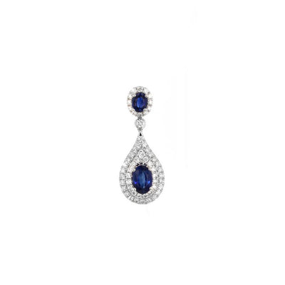 Blue Sapphire & Diamond Pendant - Continental Diamond
