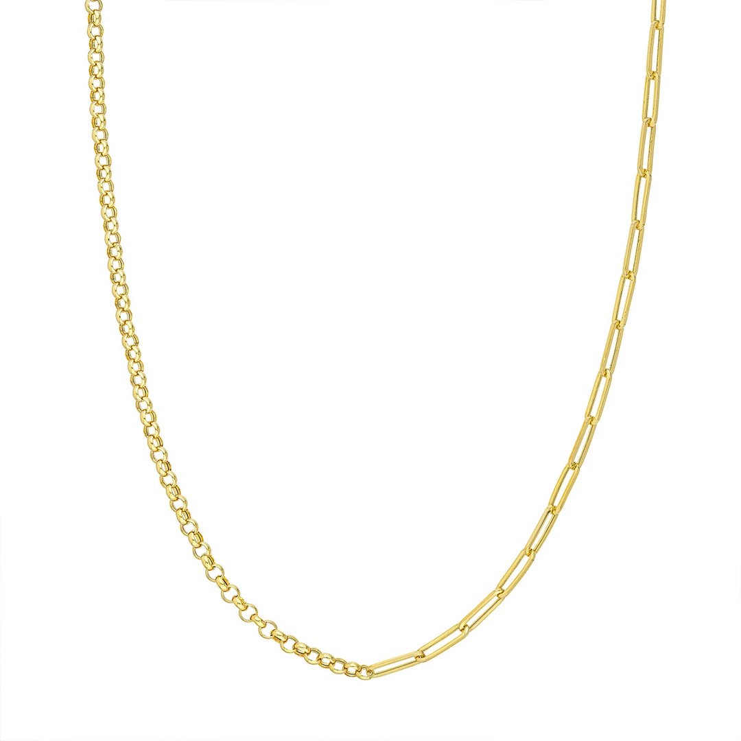 20" Paper Clip & Rolo Link Chain Necklace