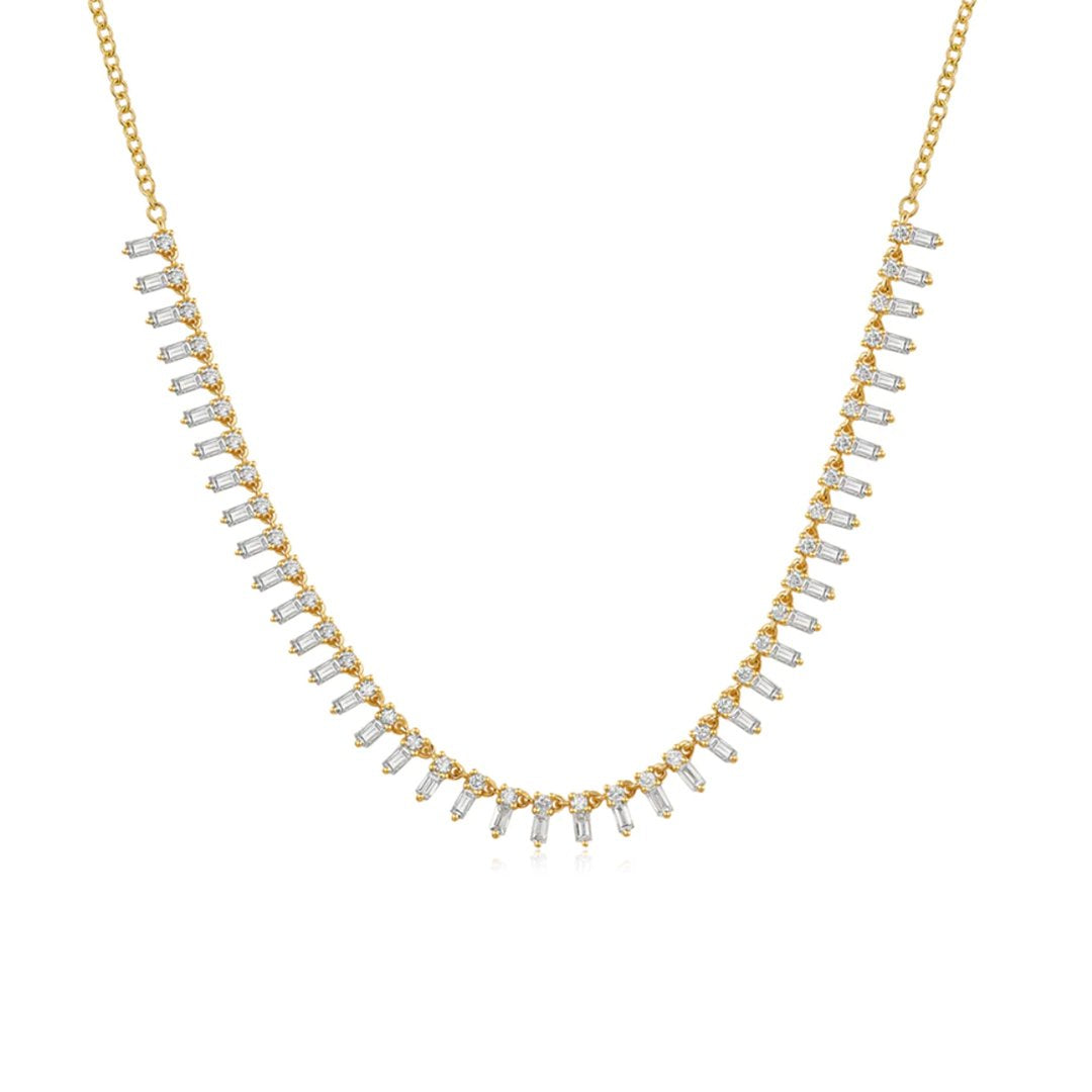 1.13 ctw Diamond Baguette Necklace