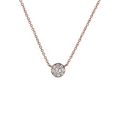 0.13 ctw Diamond Pave Disc Necklace - Continental Diamond