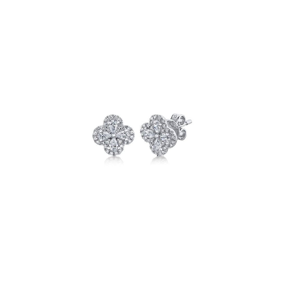 0.60 ctw Diamond Clover Earrings