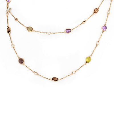 Multi-color Sapphire & Diamond Necklace - Continental Diamond