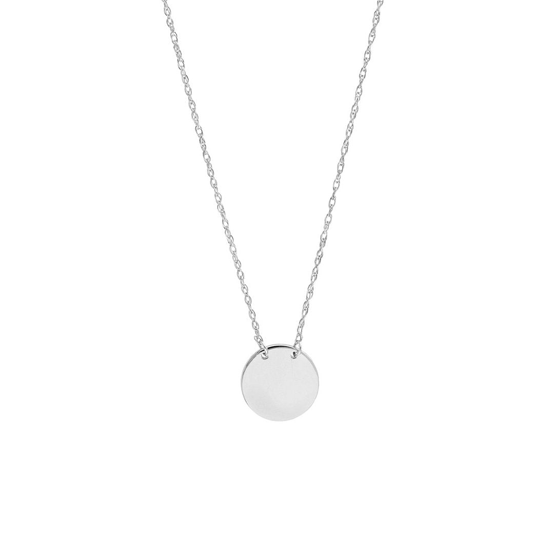 Mini Round Disc Necklace - Continental Diamond
