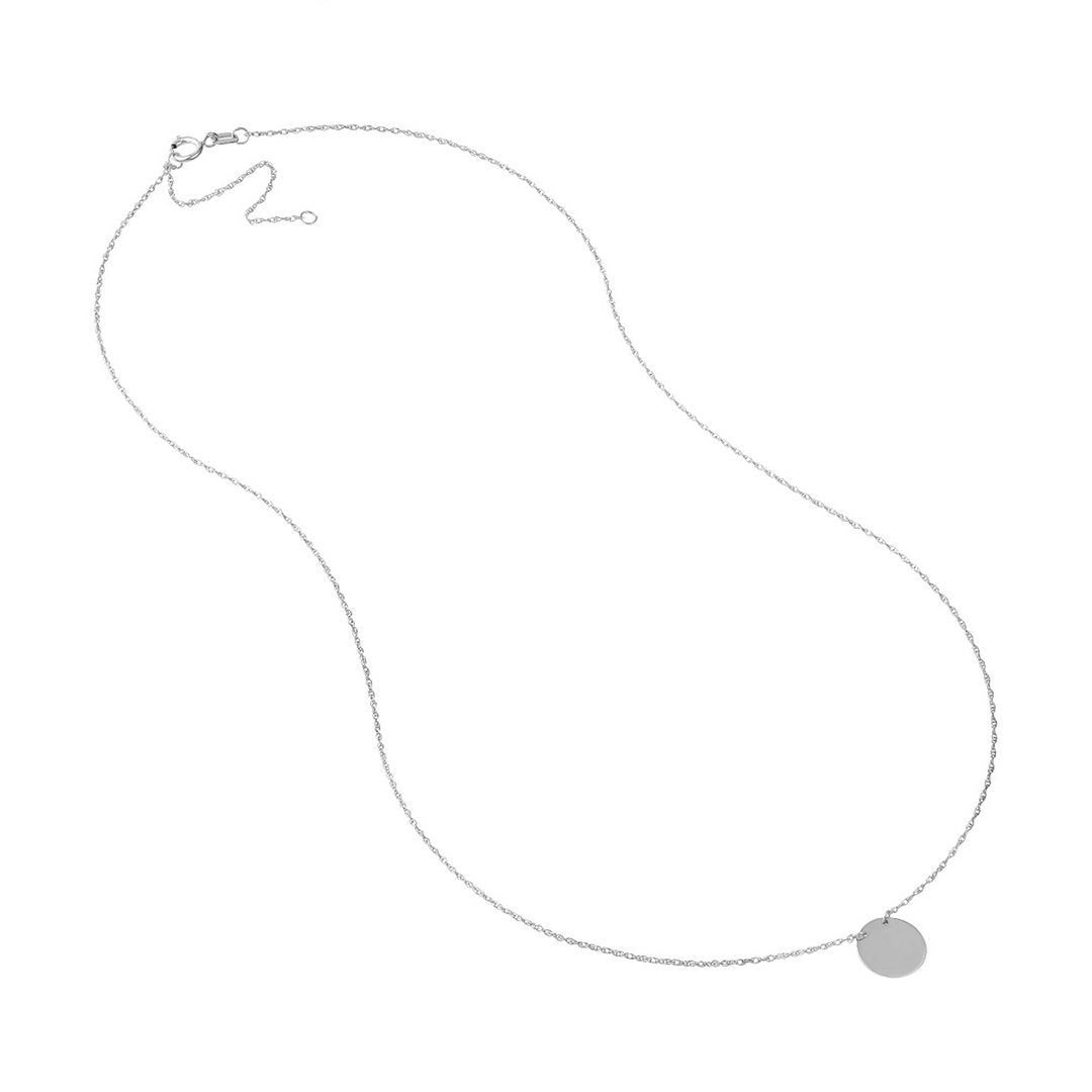 Mini Round Disc Necklace - Continental Diamond
